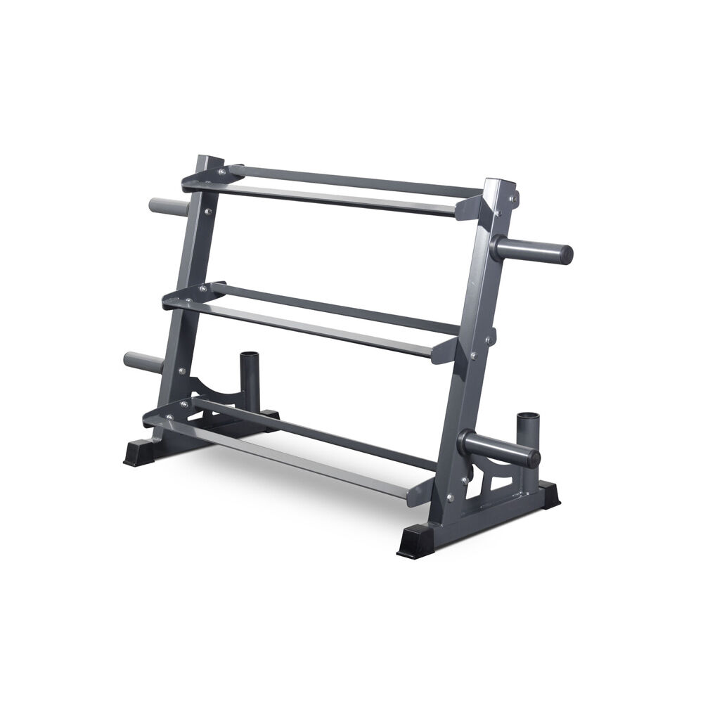Bodyworx 3-Tier Weight Plate Dumbell Holder Rack Home Gym Storage 159x88cm