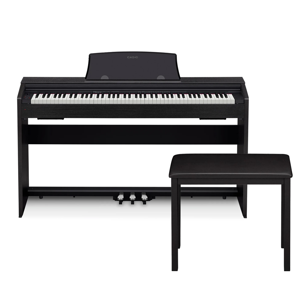 Casio PX-770BK Privia 88-Note Digital Electric Piano with Foot Pedals and Bench (Black)