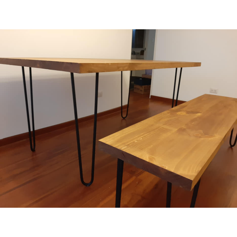 MESA COMEDOR KILA DESIGN LYNN MADERA Y FIERRO