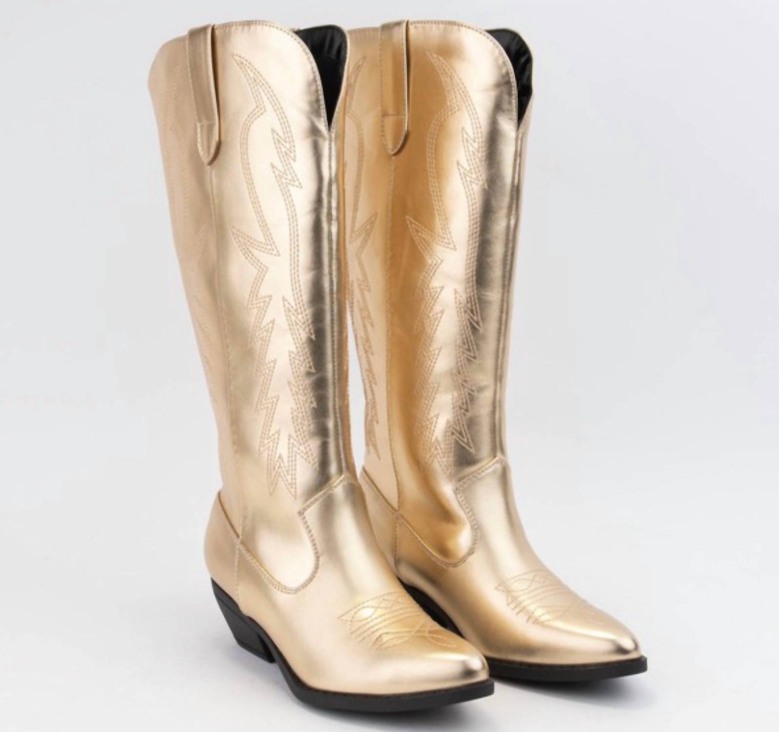 Soda Women&apos;s Western Cowboy Boots In Gold