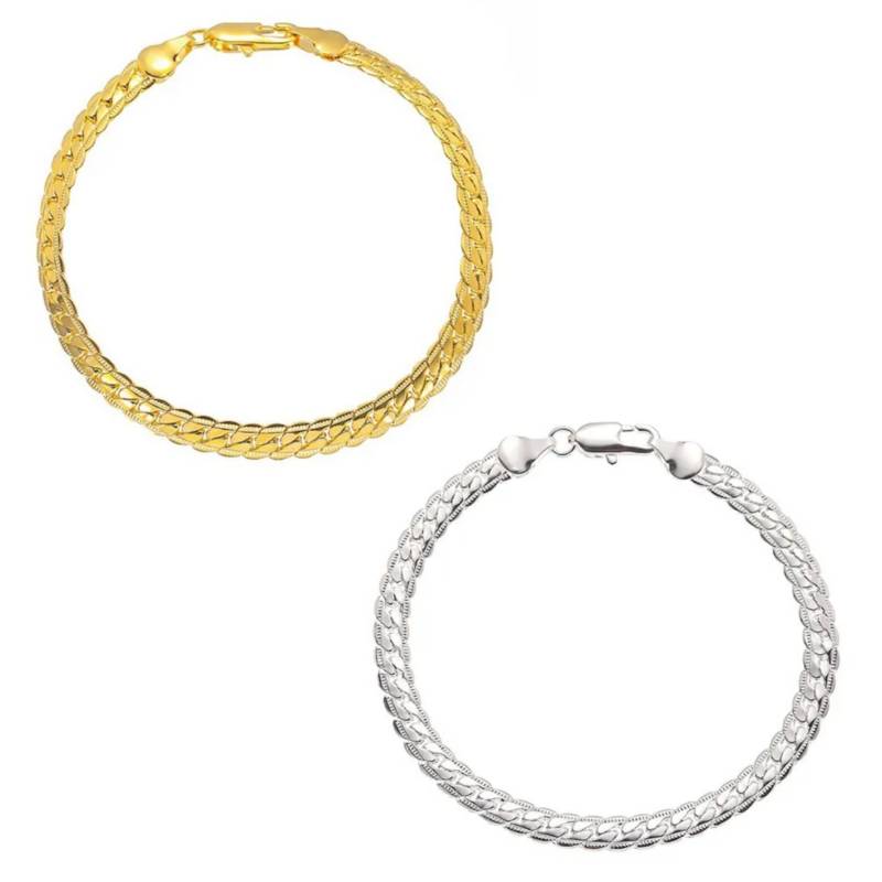 BRAZALETE ORO Y PLATA PULSERA DORADA UNISEX HOMBRE MUJER AESTHETIC