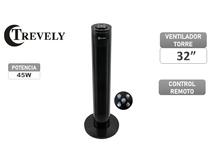 VENTILADOR TORRE  TREVELY VT-145  45W