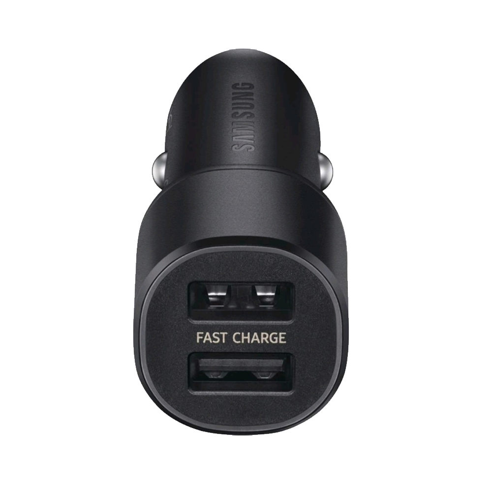 CARGADOR DE AUTO SAMSUNG CAR CHARGER 15W DUAL FAST CHARGE NEGRO