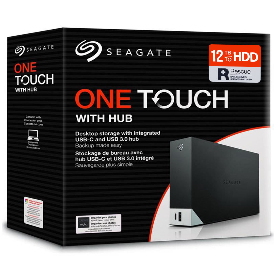 DISCO DURO EXTERNO 12 TB SEAGATE ONE TOUCH HUB, STLC12000400 USB 3.0/C