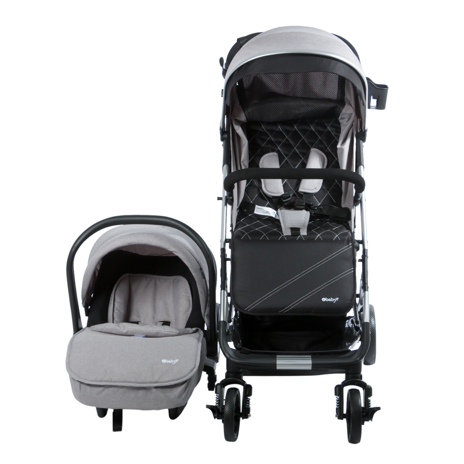 EBABY COCHE CON PORTABEBE URBAN WAY GRIS