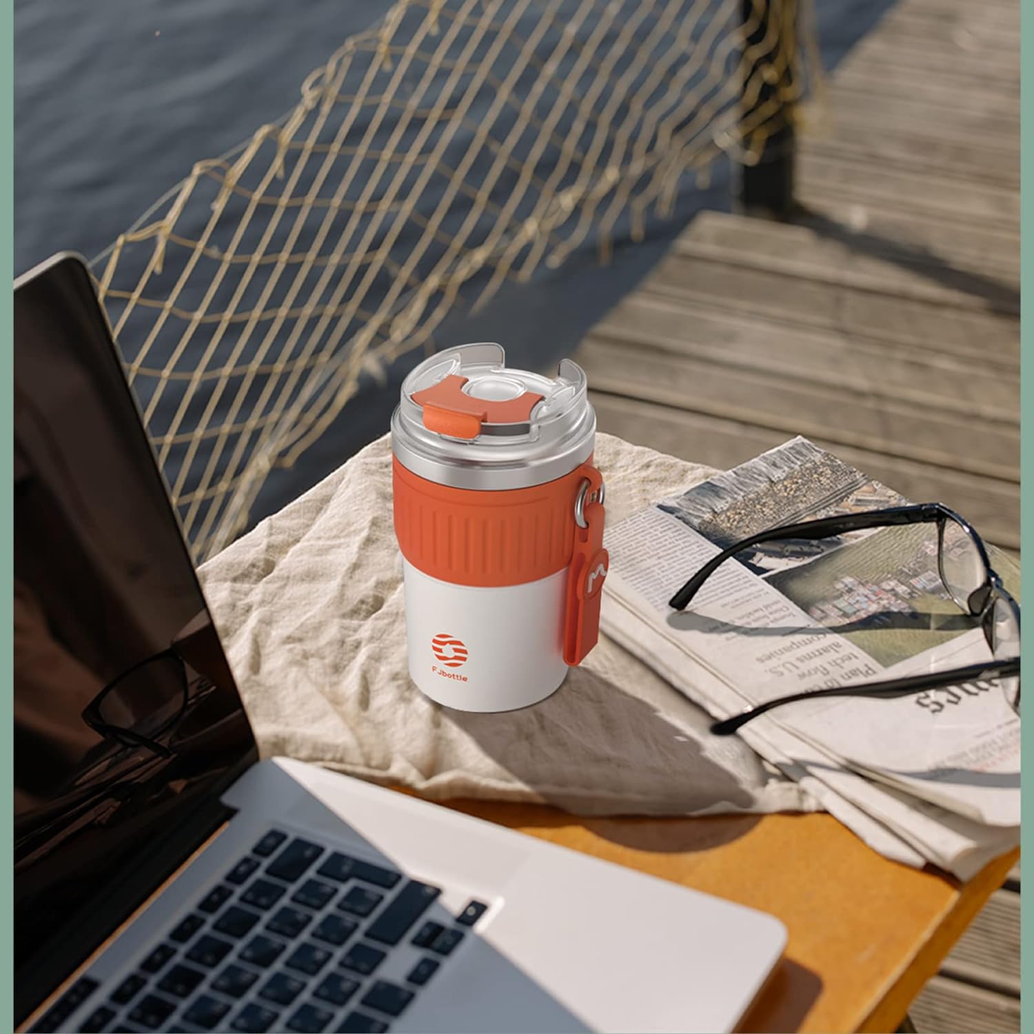 FJBOTTLE - TAZA TÉRMICA DE CAFÉ CON AISLAMIENTO DE ACERO INOXIDABLE 400ML