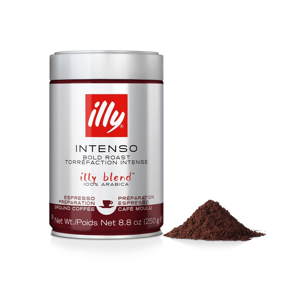 Illy 250g Intenso Espresso Arabica Ground Coffee Robust/Bold Roast/Full Bodied