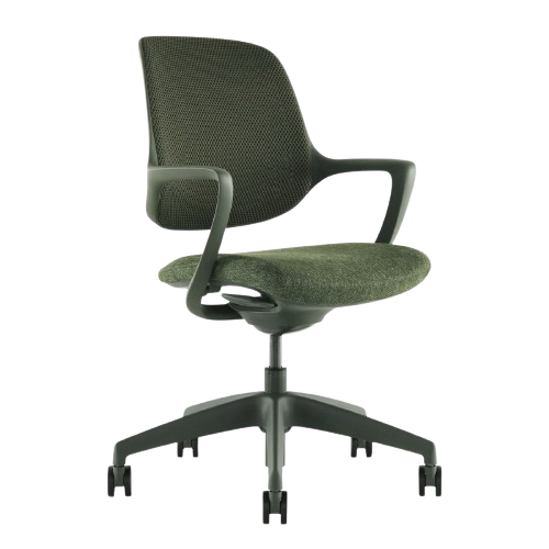 Desky Evoque Low Back Office Chair - Dark Green / No