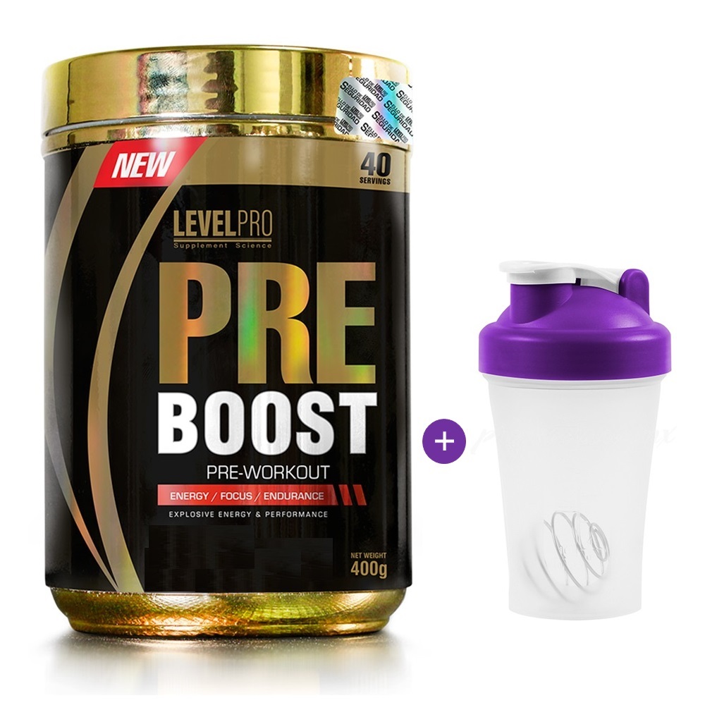 PRE BOOST 400 GR ORANGE LEVEL PRO PRE ENTRENO + SHAKER