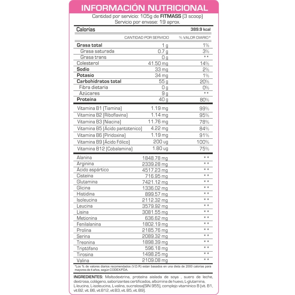 FITMASS 2KG PROTEÍNA FITFEM CHOCOLATE