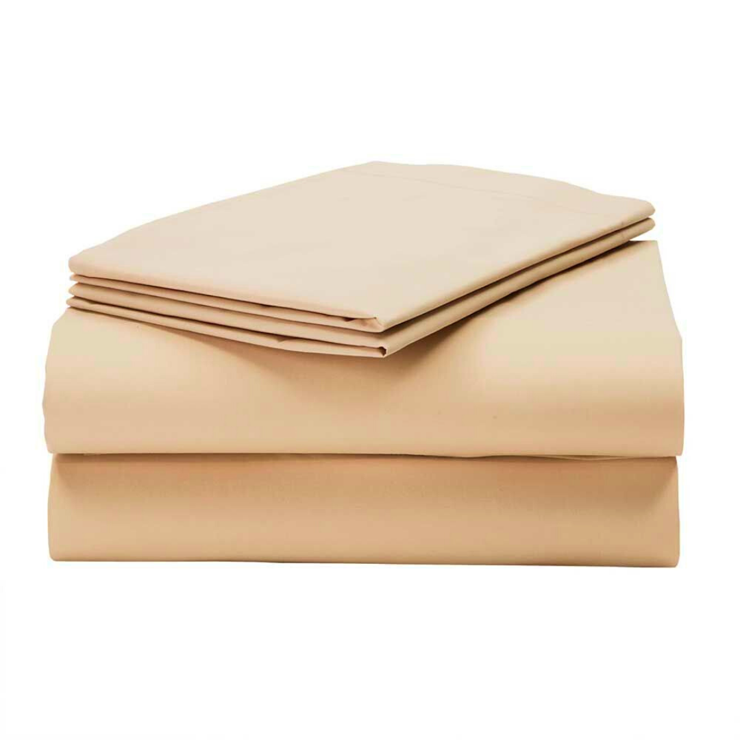 SET DE SÁBANAS KAWITU 100% ALGODÓN PIMA 1.5 PLZ BEIGE