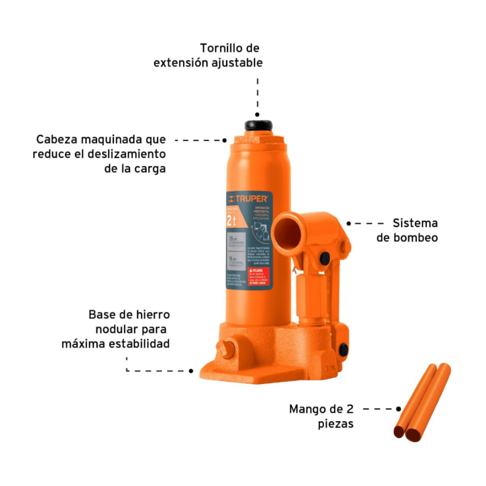 COMBO GATA TIPO BOTELLA 2T + LLAVE DE IMPACTO XTD