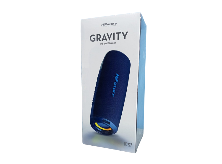 PARLANTE BLUETOOTH HIFUTURE GRAVITY INALÁMBRICO DE 45W, IPX7, SISTEMA DE 2 VÍAS Y 8 HORAS DE REPRODUCCIÓN COLOR AZUL