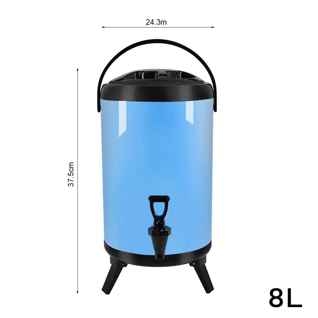 SOGA 8L Insulated Stainless Steel Beverage Dispenser with Faucet  (Blue)