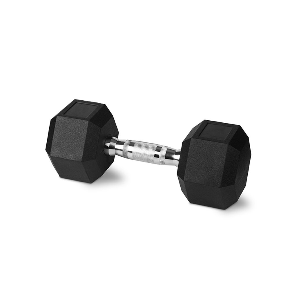Bodyworx Rubber Hex Dumbbell 3kg Chromed Grip Home Gym Workout