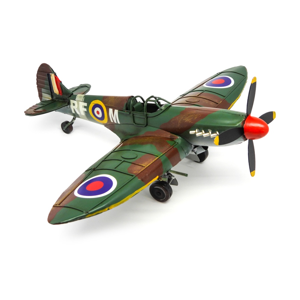 Boyle Metal Ornament Home Decor Collectible 1940 Spit Fire Plane 46x40x18cm