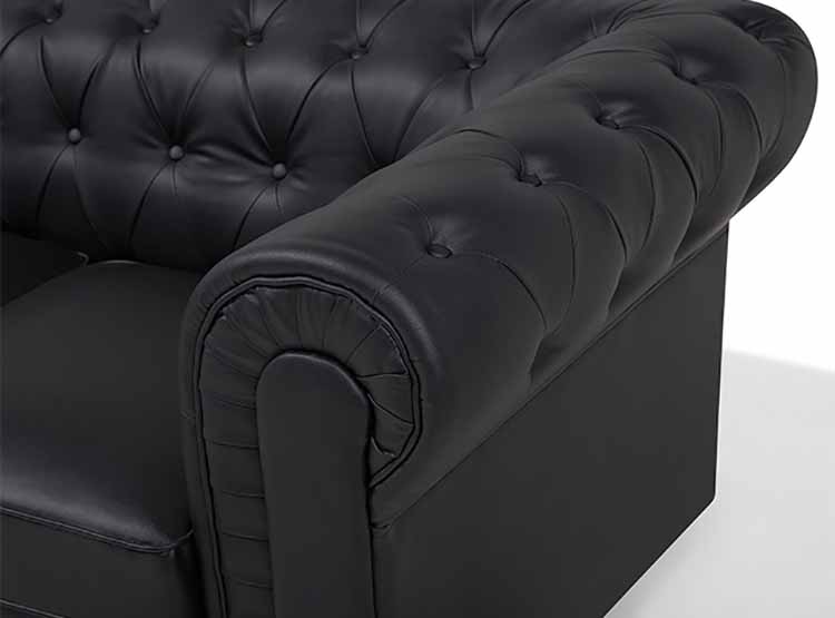 RABHE SOFÁ 3 CUERPOS CHESTERFIELD - NEGRO