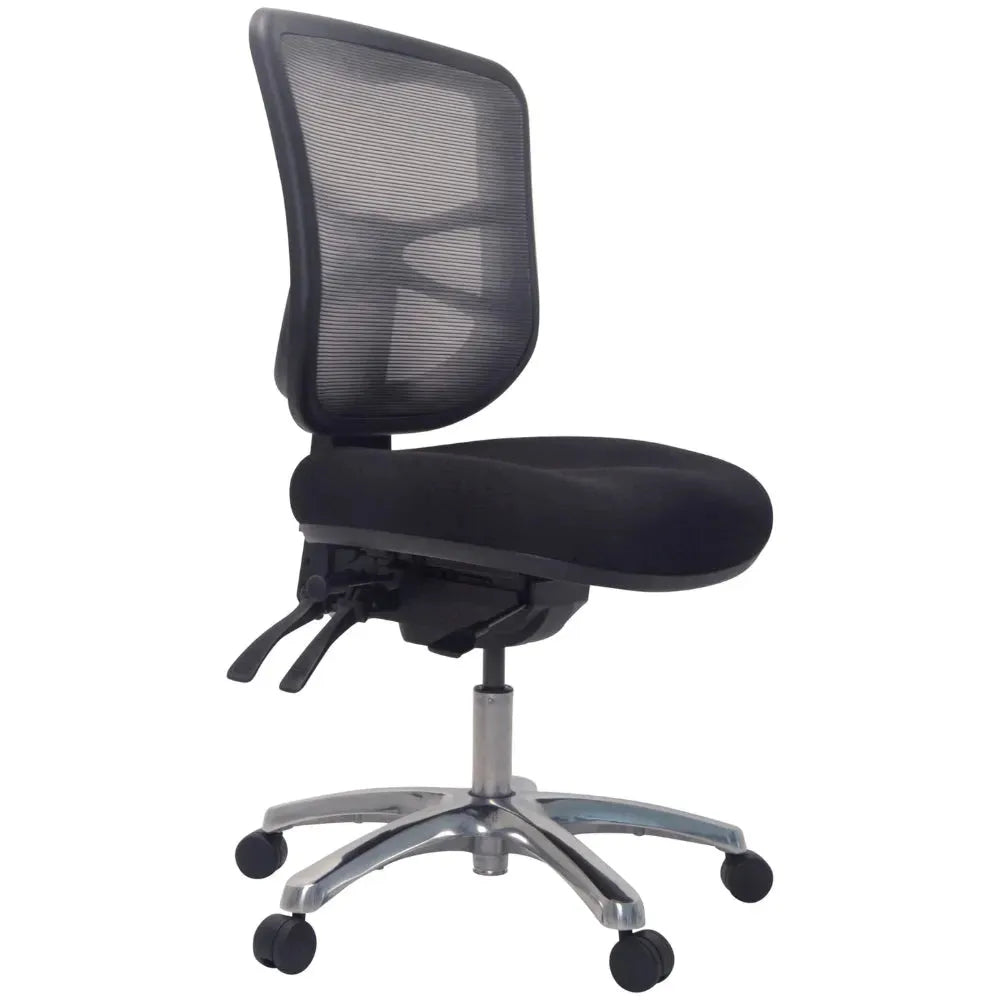 Buro Metro Ergonomic Office Chair Seat Slide Polished Aluminium Base (Black)