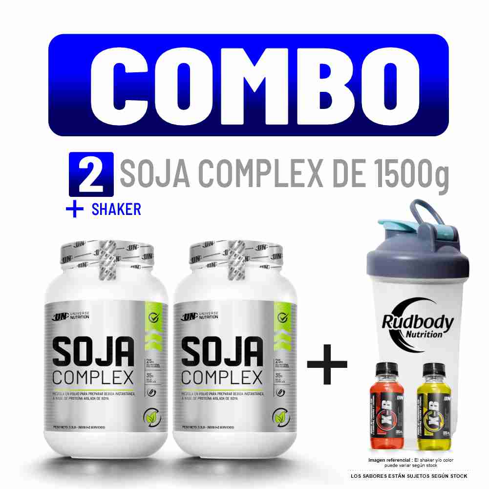 COMBO UNIVERSE NUTRITION - 2 SOJA COMPLEX 1.500 KG. CHOCOLATE + SHAKER