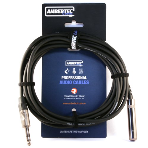 Ambertec Cables 6.35mm headphone extension cable - REAN connectors 5m