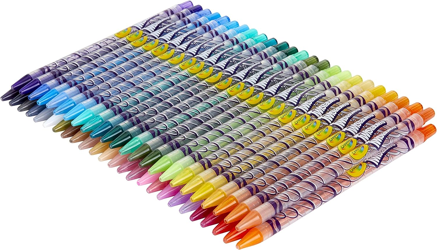 CRAYOLA JUEGO DE LÁPICES DE COLORES TWISTABLES (50 QUILATES), LÁPICES DE COLORES SIN AFILAR PARA NIÑOS