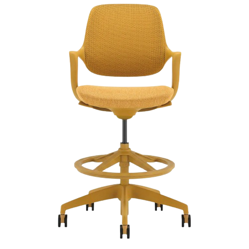 Desky Evoque Low Back Office Chair - Mustard Yellow / Yes