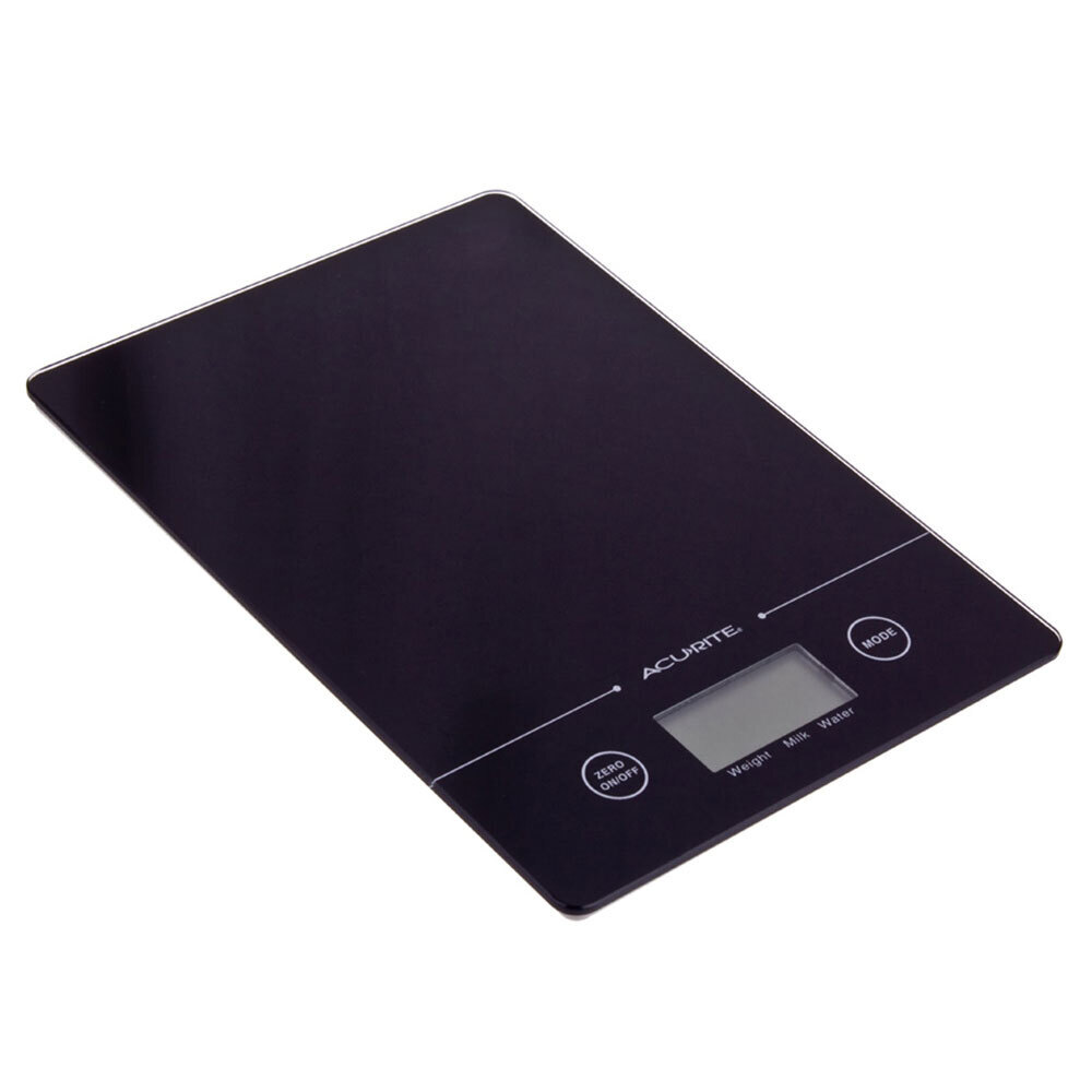 Acurite Slim Line Glass 1g/5kg Digital Kitchen Scale Weight (Black)
