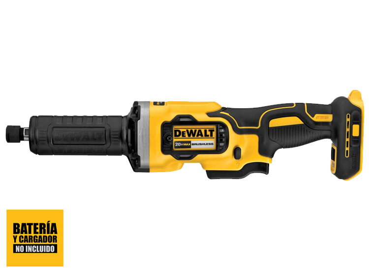 ESMERIL RECTO DEWALT DCG426B CUELLO LARGO 1/4' 20V XR V.V. C.C. (SIN BATERIAS / SIN CARGADOR)