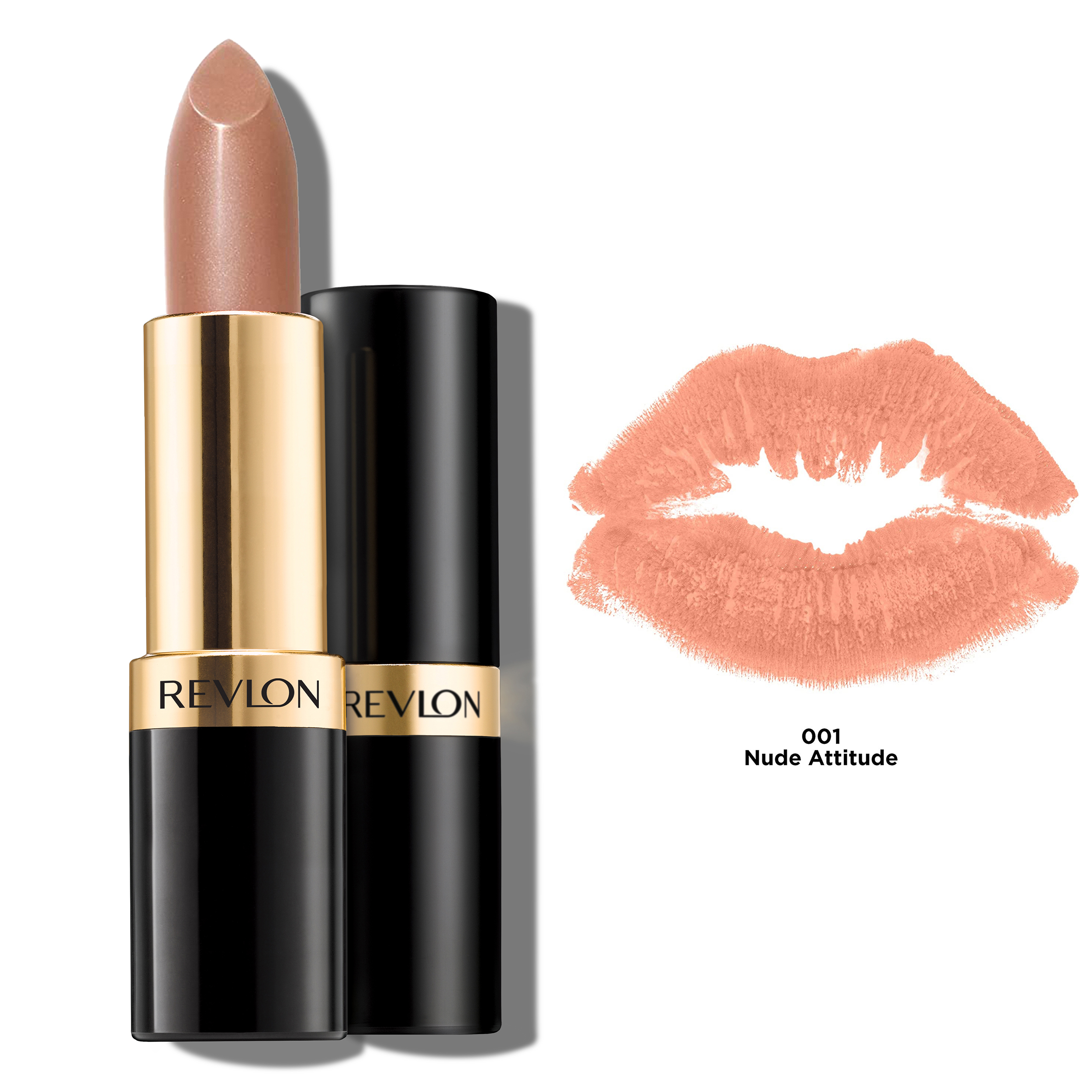 REVLON SUPER LUSTROUS LIPSTICK - NUDE ATTITUDE (002) - LABIAL EN BARRA MATE