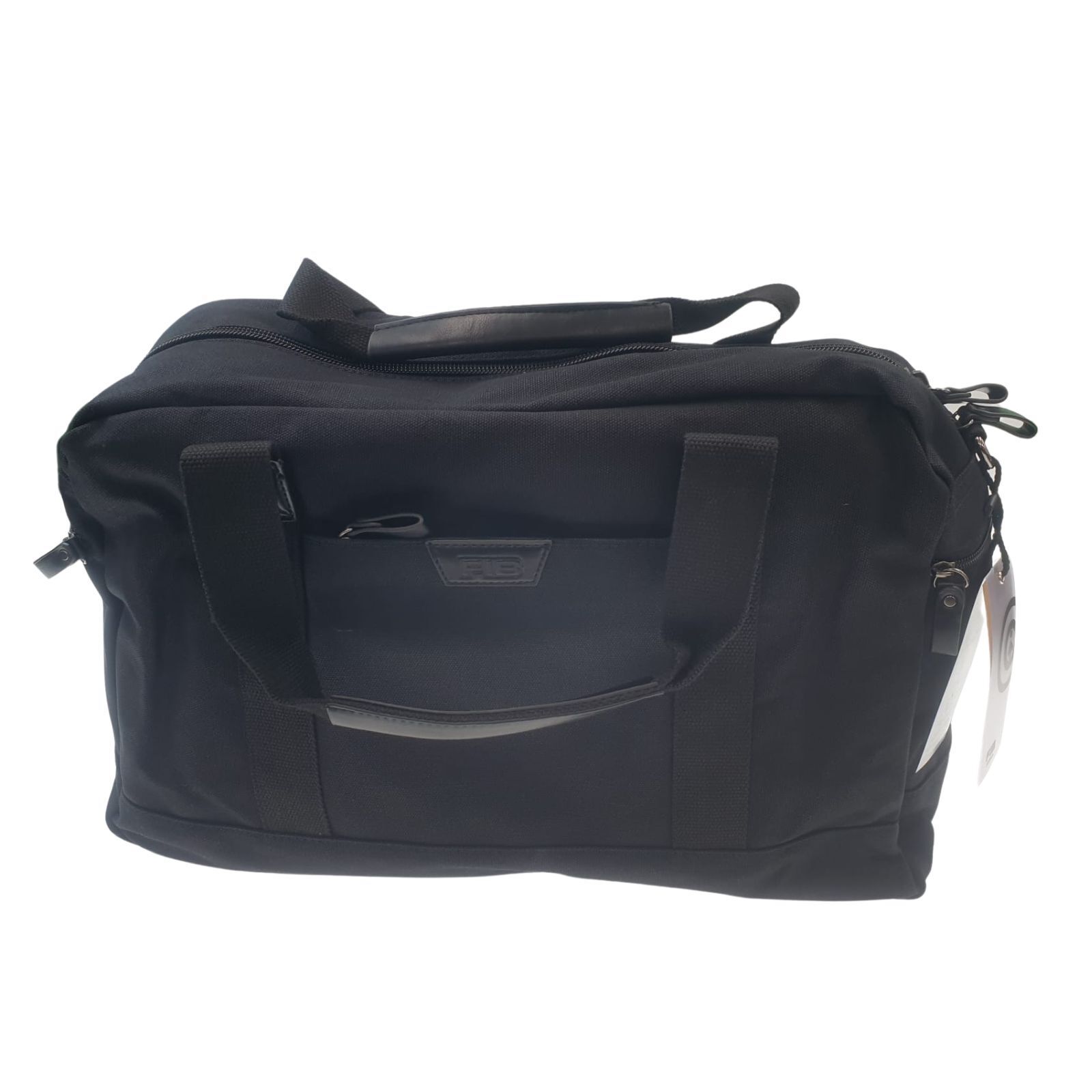 FIB Byron Cotton Canvas Overnight Bag Travel Luggage Duffle Duffel Black