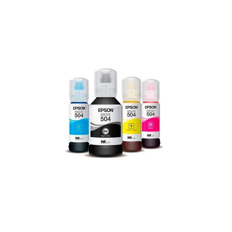 KIT 4 TINTAS EPSON T504 NEGRO CYAN MAGENTA YELLOW