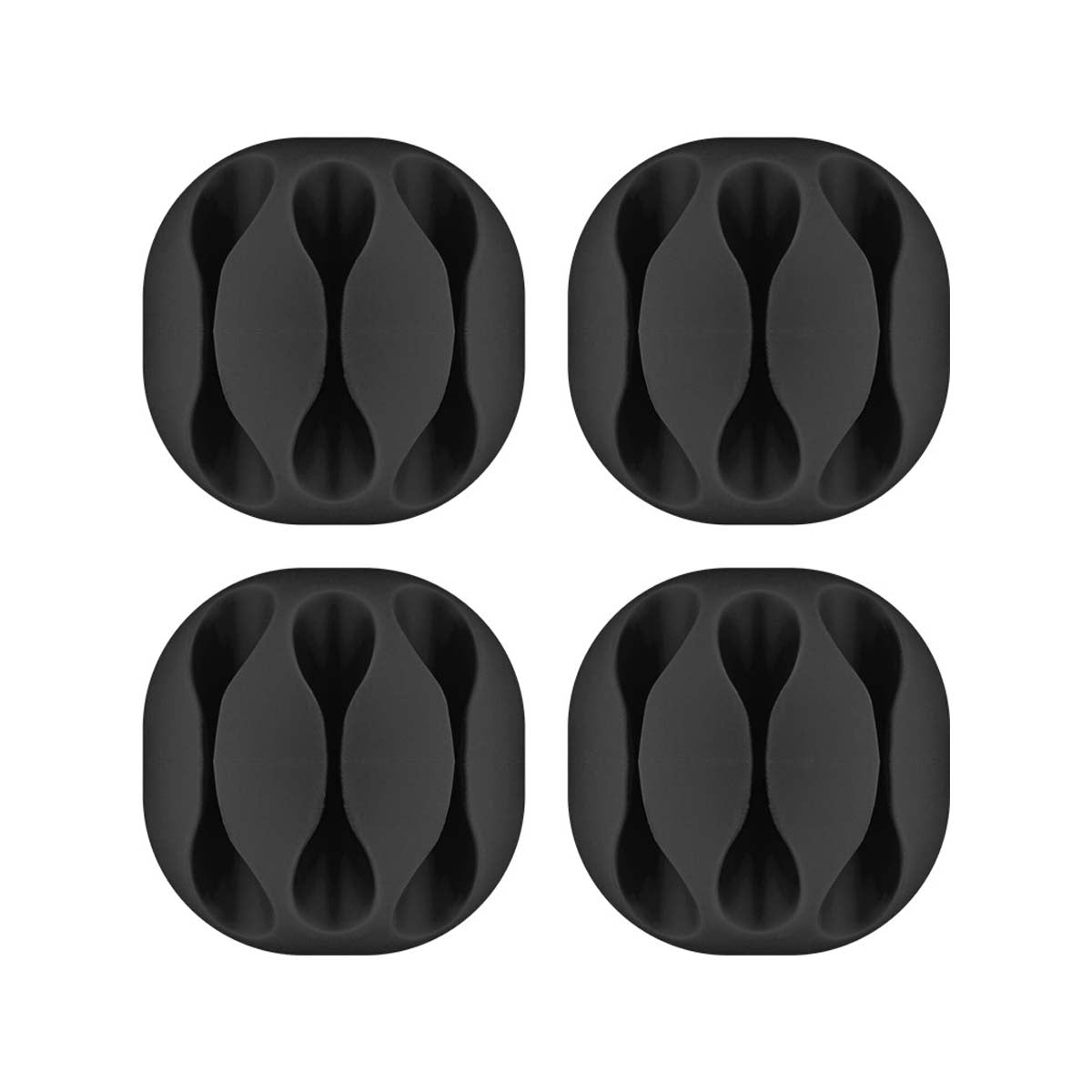 Goobay 4-Pieces 3-Slot Cable Management Organiser (Black)