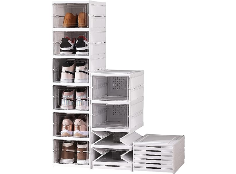 ORGANIZADOR DE ZAPATOS PEGABLE DE ACRILICO 6 NIVELES