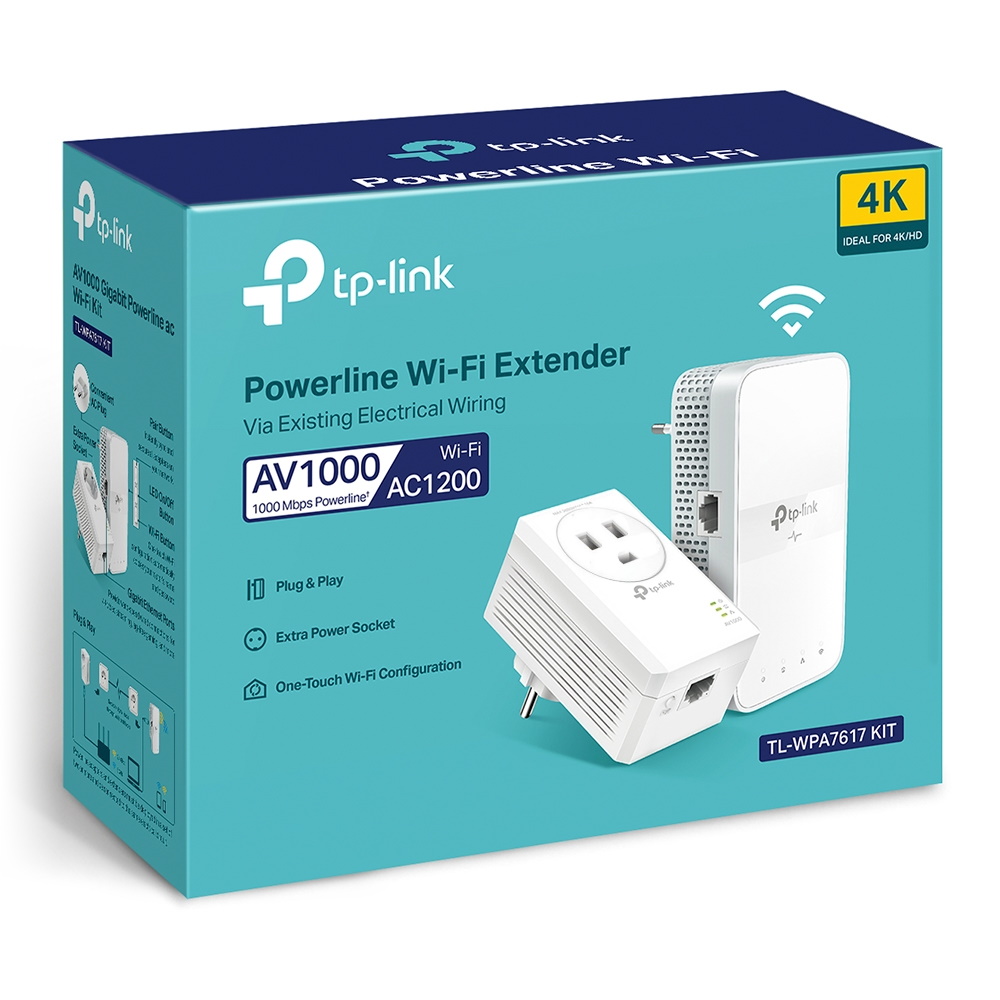 TP-LINK - POWERLINE TL-WPA7617 KIT AV1000 AC1200 DOBLE BANDA