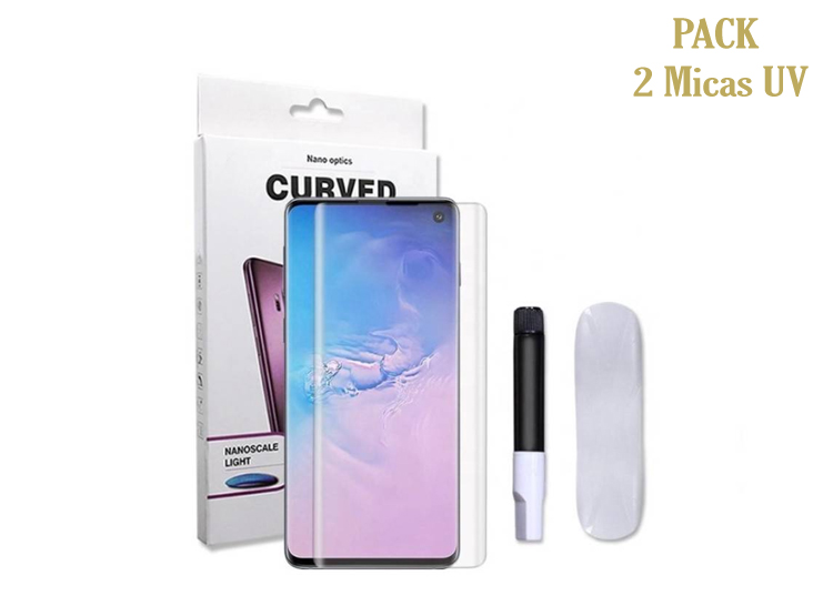 PACK 2 UND MICA DE VIDRIO TEMPLADO UV PARA SAMSUNG  S8 PLUS - TRANSPARENTE