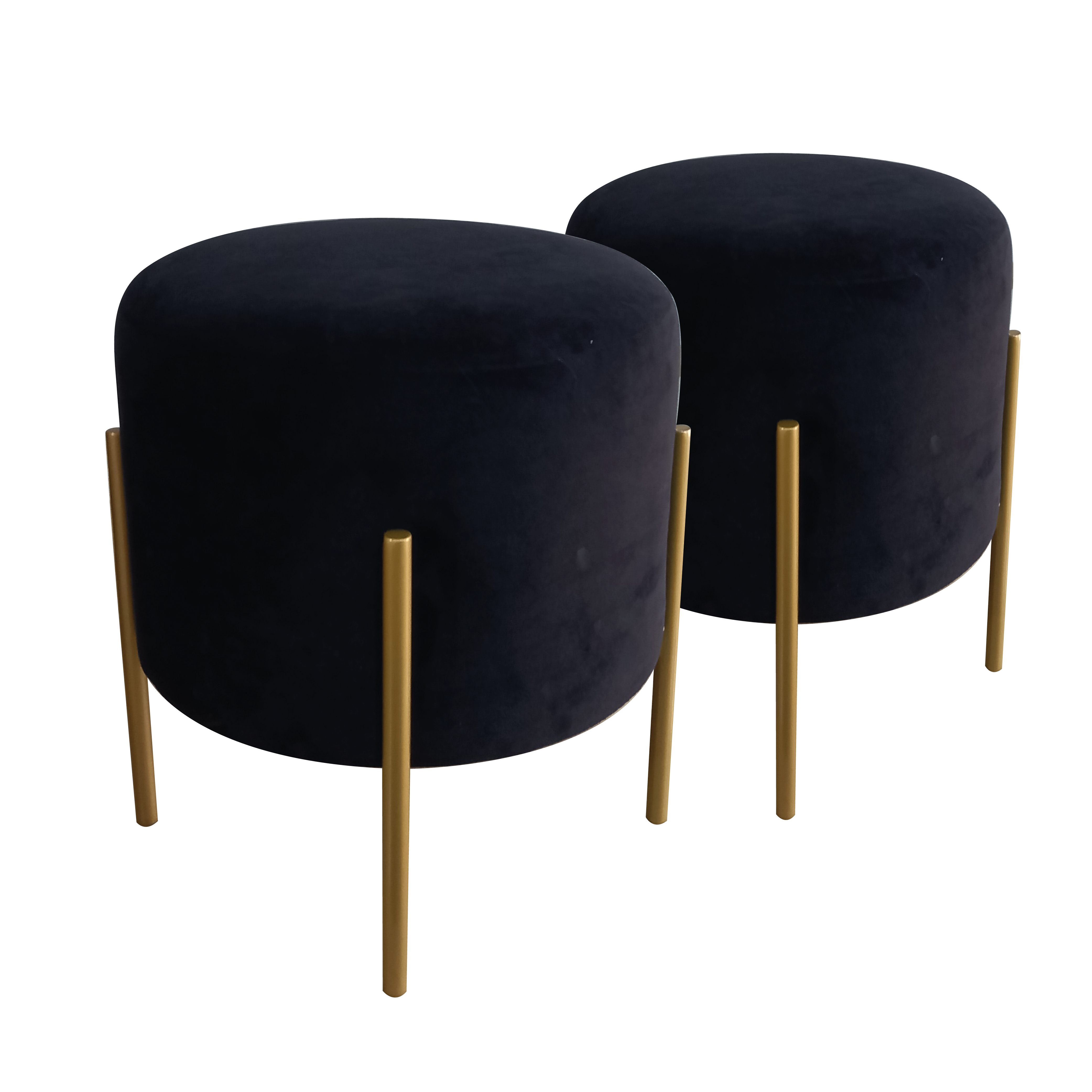 JUEGO DE POUF CANDY GOLD NEGRO 35CM