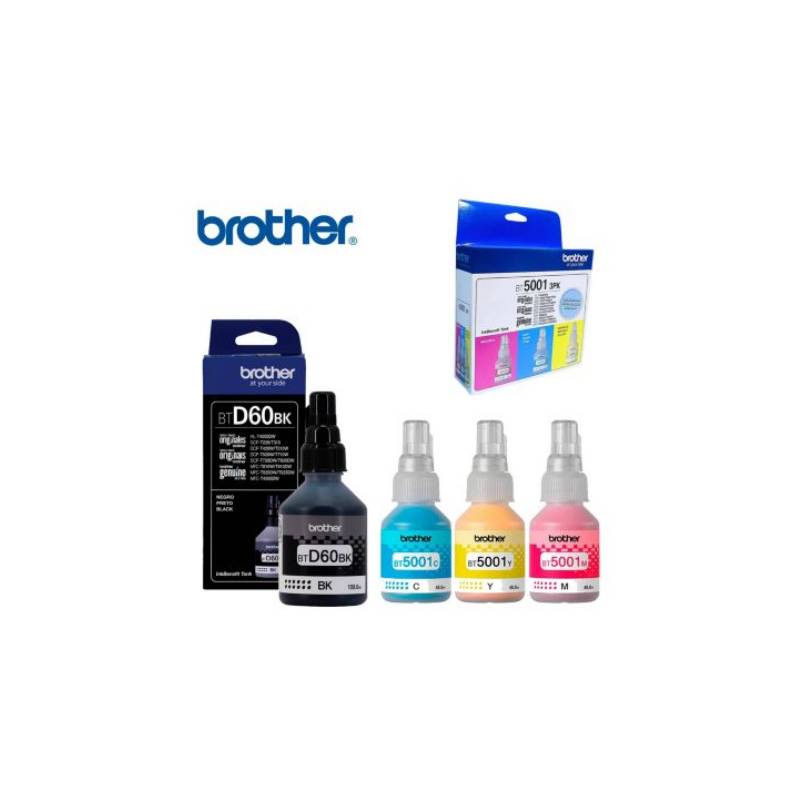 PACK DE TINTAS BROTHER 3PK-TANK Y BTD60BK ORIGINALES