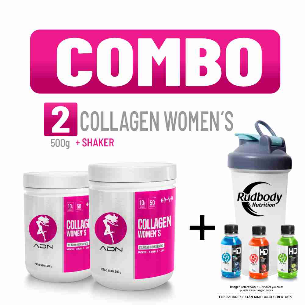 COMBO ADN WOMEN'S - 2 COLLAGEN WOMEN'S 500 GR. MORA + SHAKER