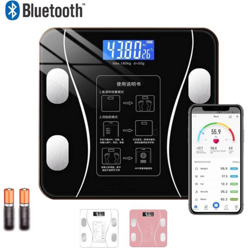 BALANZA DIGITAL BLUETOOTH SMART SCALE NEGRO