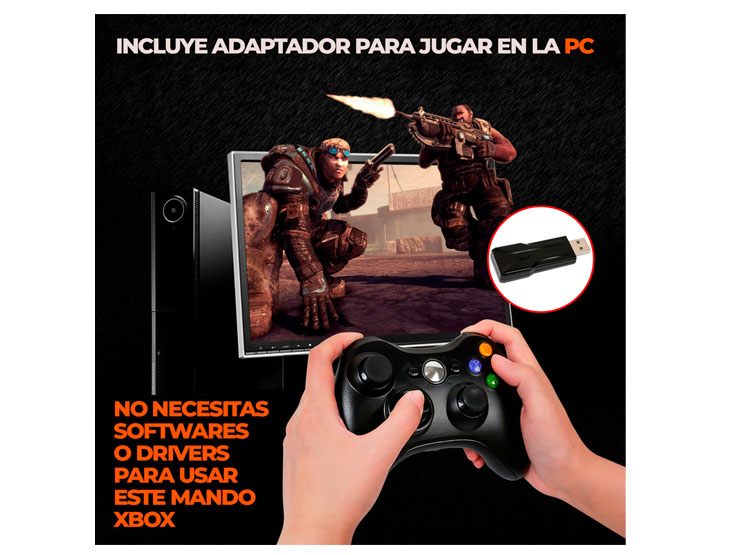 MANDO PARA XBOX Y PC INALAMBRICO CON USB