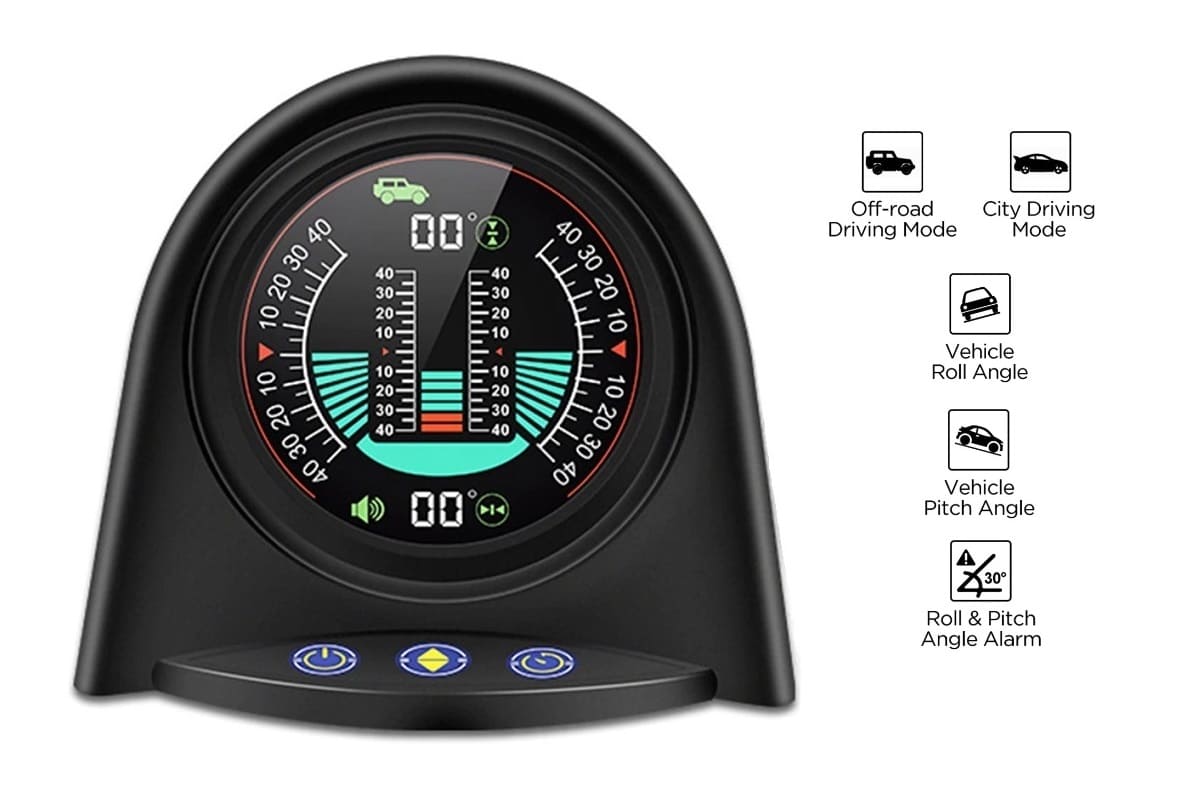 INCLINOMETRO VEHICULAR DIGITAL PENDIENTE INCLINACION 12-24V