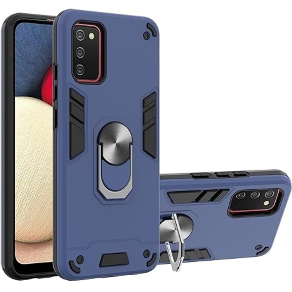 FUNDA PARA SAMSUNG A51 CON ANILLO METÁLICO ANTISHOCK AZUL RESISTENTE