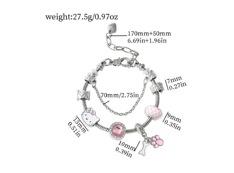 PULSERA HELLO KITTY TIPO PANDORA