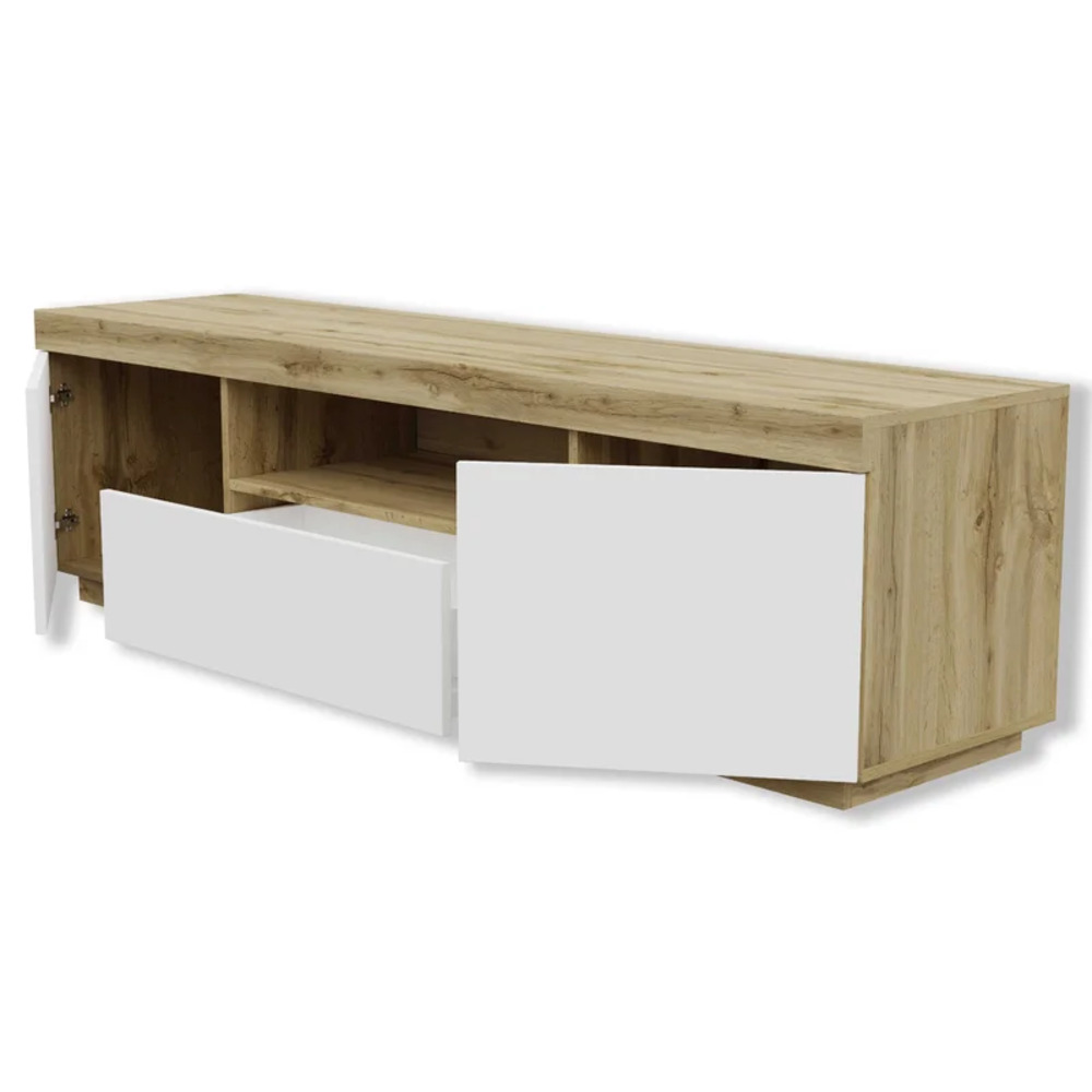 MESA DE TV MODERNA TU MESITA LIBERIA BLANCO 170CM