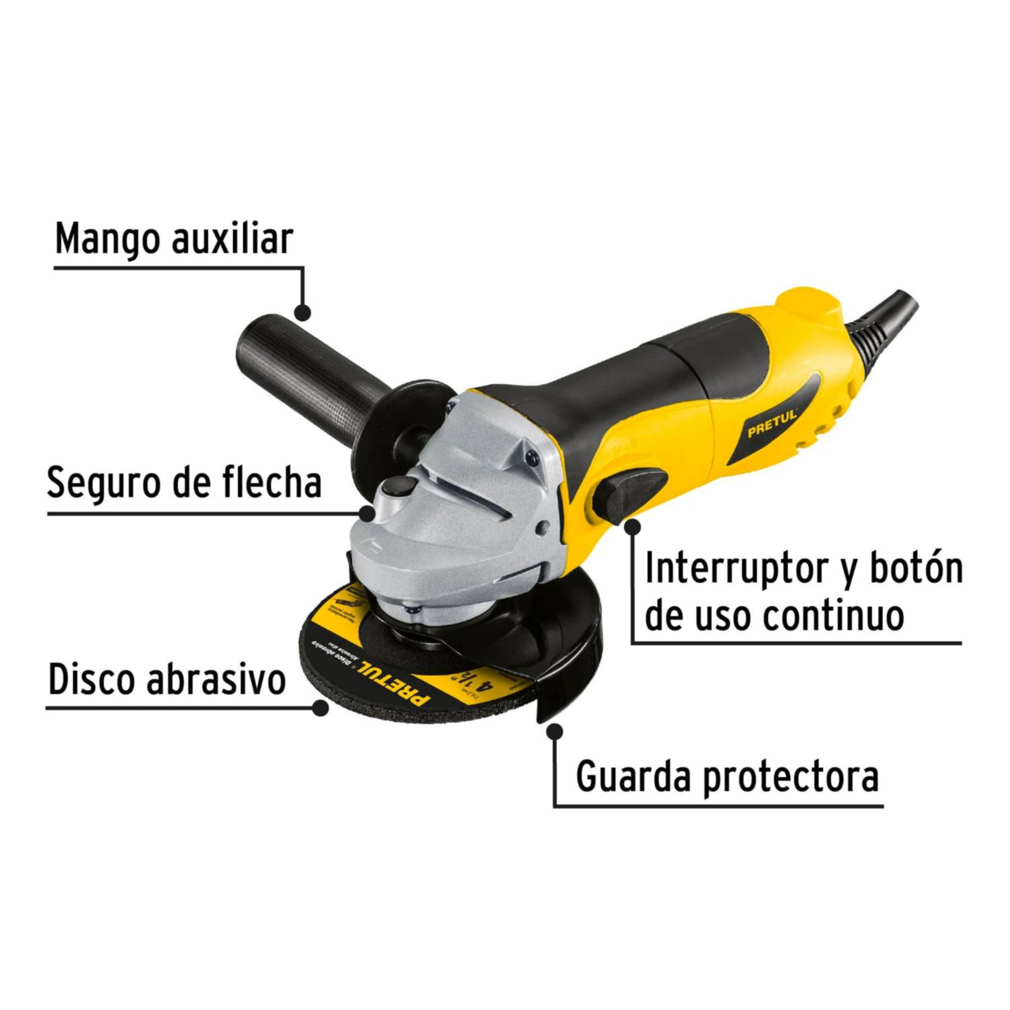 COMBO AMOLADORA 4 ½ 700W Y ESMERIL DE BANCO 5' PRETUL