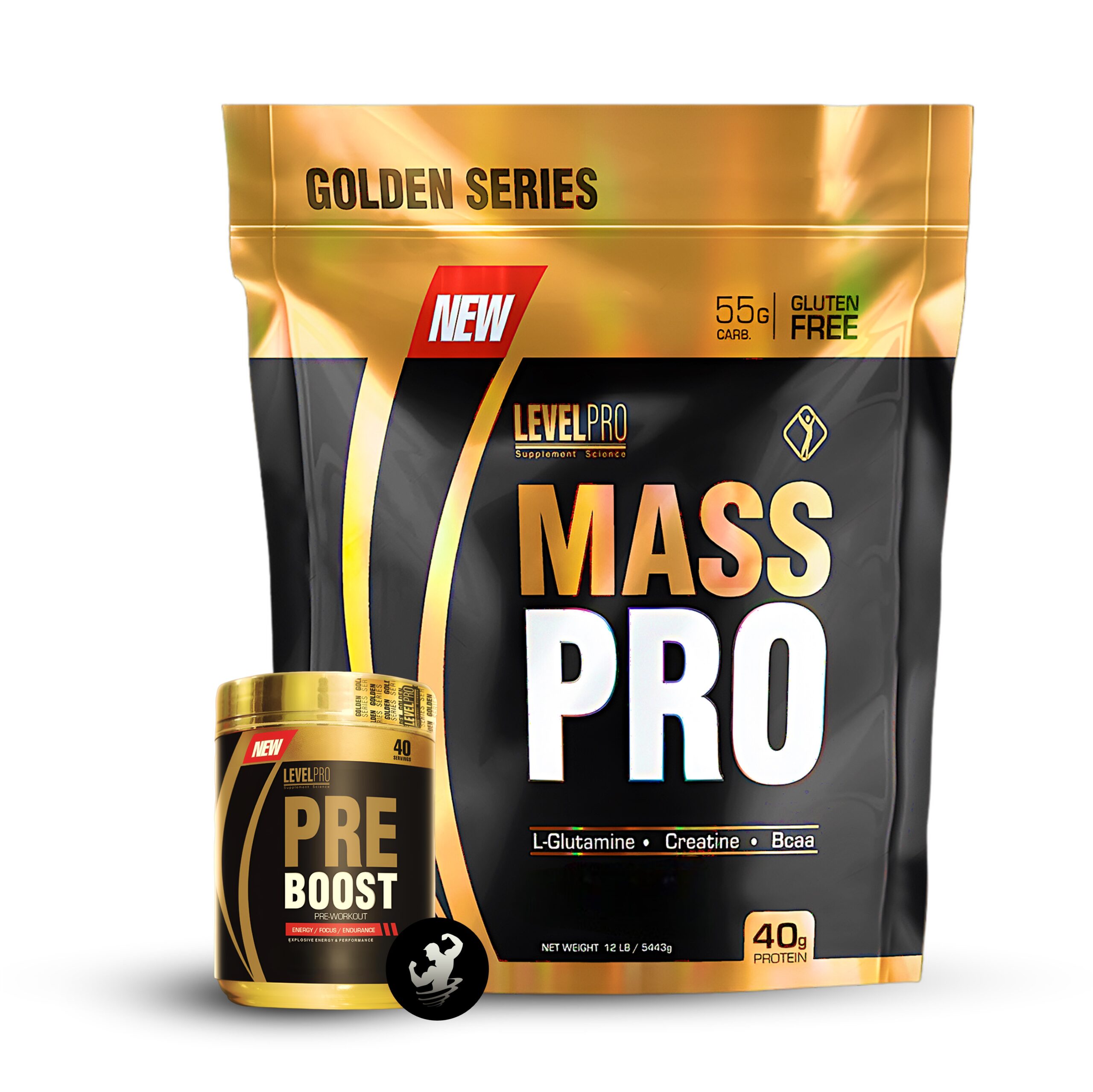 PACK | MASS PRO 12 LB (VANILLA) + PRE BOOST 40 SERV