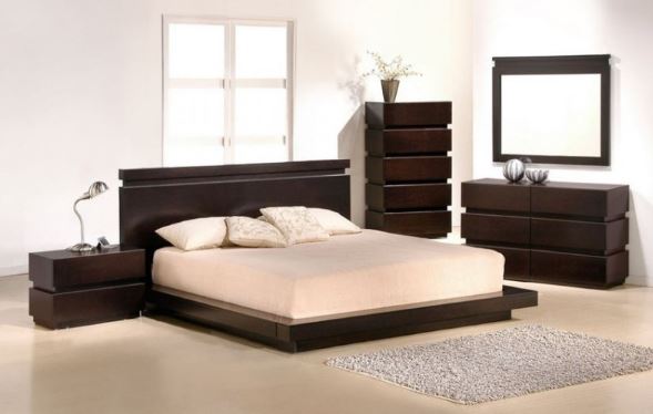 MP DORMITORIO MARS QUEEN + VELADOR + APARADOR + COMODA + COLCHON PARAISO