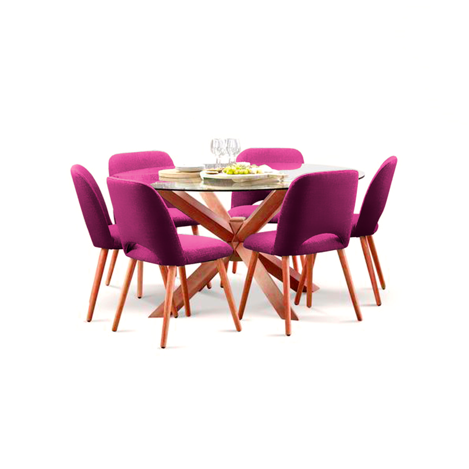 JUEGO DE COMEDOR HOME PREMIUM CATALEYA 6 SILLAS