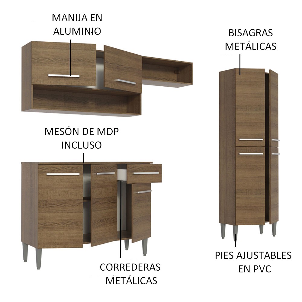 MUEBLE DE COCINA MADESA EMILLY 229 CM