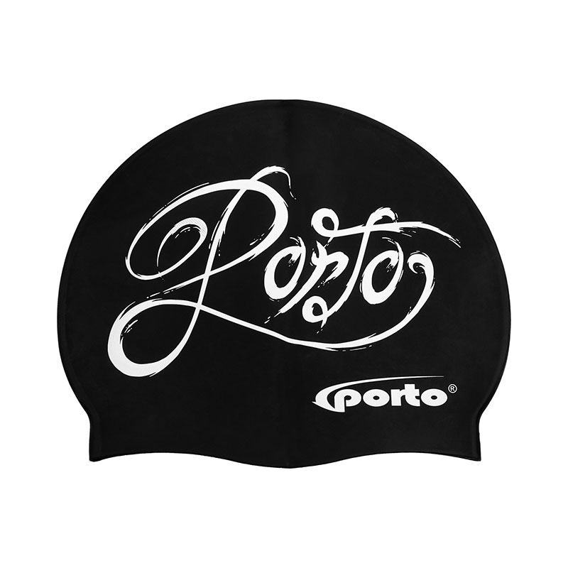 GORRO P/NATACIÓN PORTO DISEÑOS CALIGRAFIA NEGRO (STANDARD)